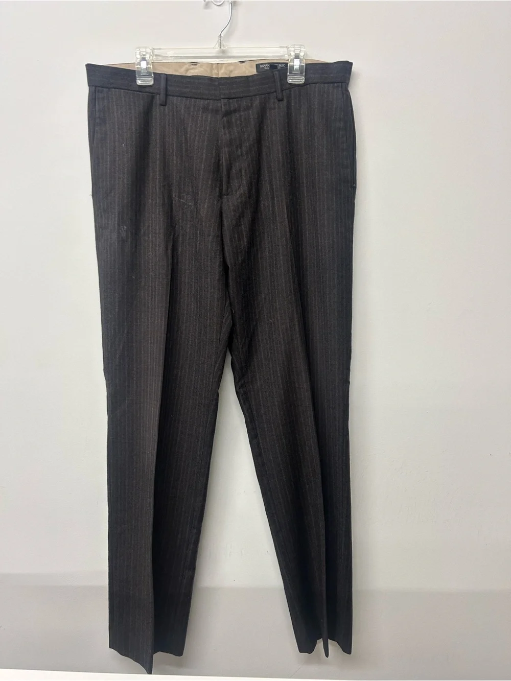 Banana Republic Men's Dark Gray Pinstripe Dress Pants